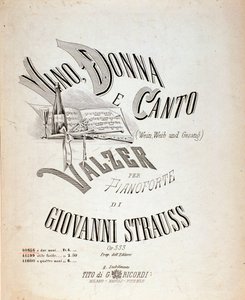 Johann Strauss Bor, nők és dalok című kottájának előképe alkotó: Anonymous Anonymous