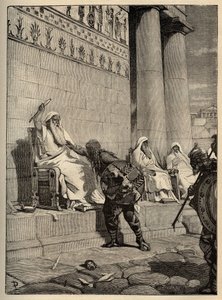 Brennus (Brennos) gall vezető Kr.e. 390-ben visszatér a római fővárosba. - A gallok Rómában - Róma kifosztása - metszet 1890 alkotó: Anonymous Anonymous