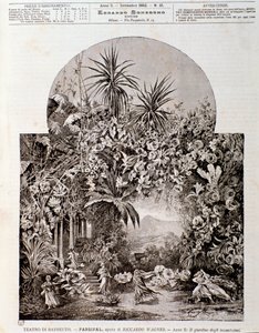 Illusztráció Wagner Parsifal című operájához, amelyet 1882-ben a bayreuthi színházban képviseltek alkotó: Anonymous Anonymous