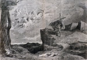 Illusztráció a Valkűr című operájához Wagner A Nibelung gyűrűjében alkotó: Anonymous Anonymous
