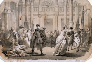 Álarcos bál illusztrációja, Giuseppe Verdi operája alkotó: Anonymous Anonymous