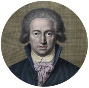 Johann Wolfgang von Goethe (1749-1832). német író. Metszet 19. sz. – Johan Wolfgang Goethe (1749-1832), német író portréja alkotó: Anonymous Anonymous