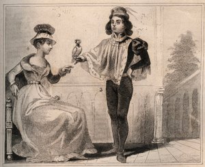 II. Valois János, Alencon hercege (1409-1476) Marie de Fayellel. Metszet 1859-ből a „” Le Monde-ban. Minden nép története a legtávolabbi időktől napjainkig”. M. E. de Lostalot-Bachoue (Lostalot Bachoue). Magángyűjtemény. alkotó: Anonymous Anonymous