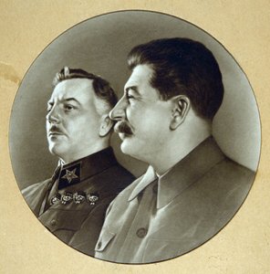 Josef Sztálin és Kliment Vorosilov (Vorocsilov alkotó: Anonymous Anonymous