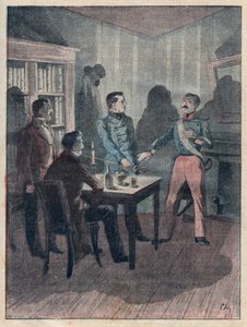 Le jure (Eskü) Boriestól ​​– Jules Beaujoint „A La Rochelle négy őrmestere nagy történelmi és drámai elbeszélésébe” metszet – 1900 körül alkotó: Anonymous Anonymous