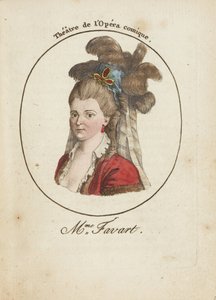 Madame Justine Favart (1727-1772) névtelen, 18. század vége. - Rézmetszet, akvarell - Magángyűjtemény alkotó: Anonymous Anonymous