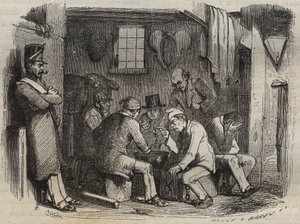 Az elítéltek étkezése a Rochefort börtönben a XIX. Pierre Zaccone (1817-1895) (Colonia Penale - Büntetőtelep) metszet az „Elítéltek története a megalkotásuktól napjainkig” című könyvébe (1877). Magángyűjtemény. alkotó: Anonymous Anonymous