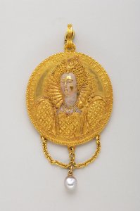 1589-es érem I. Erzsébet királynő tiszteletére. Offverse (XVI. század) alkotó: Anonymous Anonymous