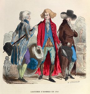 Férfi jelmezek 1787-ben - magángyűjtemény alkotó: Anonymous Anonymous