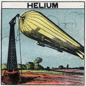 Új gáztulajdonságok: a zeppelin héliummal felfújódik. Névtelen illusztráció 1925-ből. Magángyűjtemény. alkotó: Anonymous Anonymous