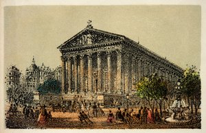 Párizs 1874: La Madeleine templom, magángyűjtemény alkotó: Anonymous Anonymous