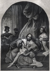III. Pál (pápa 1534-től 1549-ig) és családja - III. Pál (1534-1549 pápa) et sa famille - 1842-es metszet a „Histoire des Popes: bűnök, gyilkosságok, mérgezések, paricidák, házasságtörések, vérfertőzés... Maurice Lachatre. Magángyűjtemény. alkotó: Anonymous Anonymous