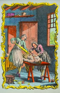 Vérmozgást tanulmányozó orvos: Albrecht von Haller (1708-1777) „A vér mozgásáról és a vérzés hatásairól szóló emlékiratának előlapja” 1756, Magángyűjtemény alkotó: Anonymous Anonymous