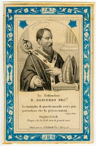 Jámbor kép: San Glicerio (metszet) alkotó: Anonymous Anonymous