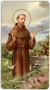 Jámbor kép: Assisi Szent Ferenc (kromolitográfia) alkotó: Anonymous Anonymous