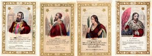 Jámbor kép: „” Augsburgi Szent Ulrich, Szent Stanislaus, Szent Bibiana, I. Magyarországi Szent László”” Magángyűjteményi kártya alkotó: Anonymous Anonymous