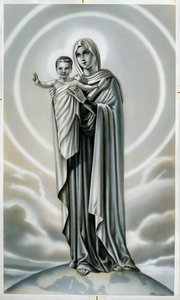 Jámbor kép: Szűz és gyermek (metszet) alkotó: Anonymous Anonymous