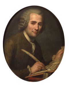 ""Kottát író Jean Jacques Rousseau portréja"" (Jean-Jacques Rousseau (1712-1778) kottát ír) Névtelen festmény Olaj, vászon Mérete 65x54 cm Magángyűjtemény alkotó: Anonymous Anonymous