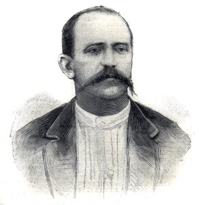 Albert Nebout, afrikai francia felfedező portréja. Metszet a „Le Peute Parisien”-ben alkotó: Anonymous Anonymous