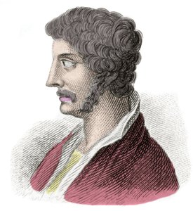 Alkibiad (Alkibiads Kleiniou Scambonides) (Kr. e. 450-404), államférfi és athéni tábornok portréja. századi metszet. milánói alkotó: Anonymous Anonymous