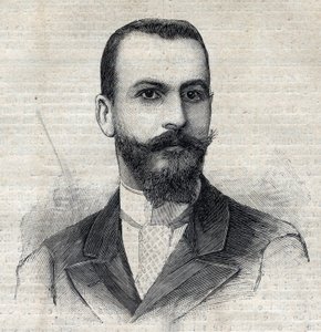 Casimir Maistre (1867-1957) francia felfedező Afrikában portréja. Metszet a „Le Peute Parisien”-ben alkotó: Anonymous Anonymous
