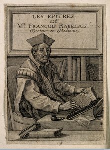 Francois Rabelais (1494-1553), névtelen portréja. Rézmetszet alkotó: Anonymous Anonymous