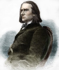 Liszt Ferenc magyar zongoraművész és zeneszerző (1811 - 1886) portréja. alkotó: Anonymous Anonymous