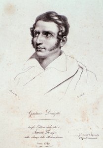 Gaetano Donizetti portréja (metszet alkotó: Anonymous Anonymous