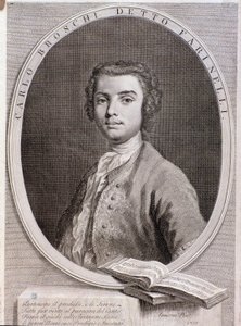 Carlo Broschi olasz kasztrált, Farinelli portréja (metszet. 1735) alkotó: Anonymous Anonymous