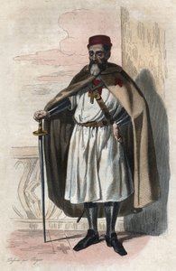 Molay Jacques (Jacques de Molay) (Molai) (1243-1314), a templomos lovagok nagymesterének portréja. Illusztráció Edmond Mennechet „A francia Plutarkhosz” című könyvéből alkotó: Anonymous Anonymous