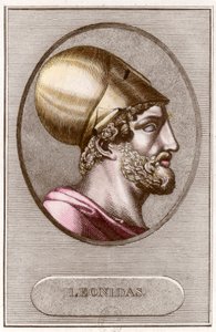 Leonidas 1., Spárta királyának portréja - 491 a - 480. Metszet. Magángyűjtemény. alkotó: Anonymous Anonymous