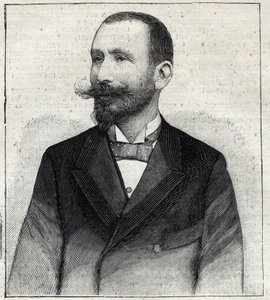 Pierre Sales (1854? -1921?) francia író portréja. Metszet a "" Le Petro Parisien" -ben alkotó: Anonymous Anonymous