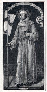 Kapisztrán Szent János (Giovanni da Capestrano) (1386-1456), olasz ferences portréja. Bartolomeo Vivarini 15. századi festményéből. Louis-Eugene (Louis Eugene) Louvet „Katholikus missziók a XIX. században” című metszetébe. privát vállalat alkotó: Anonymous Anonymous