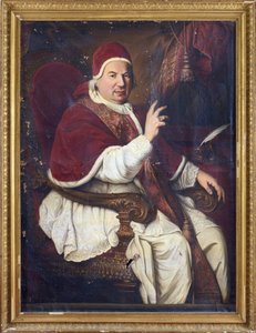 XIV. Benedek pápa (1675-1758), névtelen portréja. Olaj, vászon, XVIII. század második fele. Mérete: 128x94 cm. Magángyűjtemény alkotó: Anonymous Anonymous