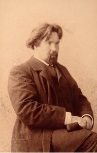Vaszilij Ivanovics Szourikov művész (Vasily Surikov ou Vassili Surikow) portréja (1848-1916). Albumin Photo alkotó: Anonymous Anonymous
