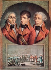 Cambaceres, Napóleon Bonaparte és Charles-Francois Lebrun három konzul portréja (metszet alkotó: Anonymous Anonymous