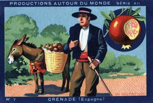 Termelések szerte a világon: Granada Spanyolországban. 1933-as kromolitográfiája a „Joseph-Milliat Albumban” alkotó: Anonymous Anonymous