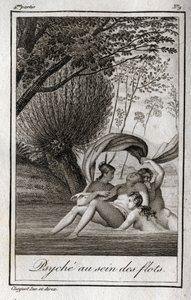 Psziché a hullámokban. Metszet 1819-ből Charles Albert Demoustier (1760-1801) „Lettres a Emilie sur la mythologie” című művében. Magángyűjtemény. alkotó: Anonymous Anonymous