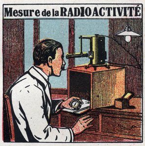 Rádium: radioaktivitás mérése. Névtelen illusztráció 1925-ből. Magángyűjtemény. alkotó: Anonymous Anonymous