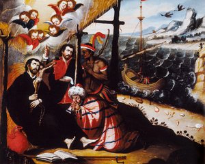 ""Szent Francois Xavier (1506-1552), a Jézus Társaságának társalapítója és a missziók védőszentje jezsuita misszionárius ábrázolása"" Anonymous festmény. alkotó: Anonymous Anonymous