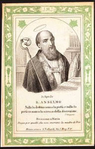 Szent Anzelm Jámbor képének ábrázolása. Képeslap. 20. század eleje. Magángyűjtemény alkotó: Anonymous Anonymous