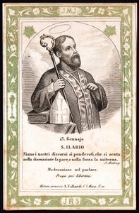 Szent Hilaire Jámbor képének ábrázolása. Képeslap. 20. század eleje. Magángyűjtemény alkotó: Anonymous Anonymous