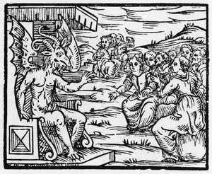 A Sátán a varázslókat szólítja meg – „Compendium Maleficarum”, a boszorkányokkal, gonoszságukkal és válogatásukkal foglalkozik Francesco Maria Guazzo vagy Guaccio vagy Guaccius (15-16?) 1608 Magángyűjtemény alkotó: Anonymous Anonymous