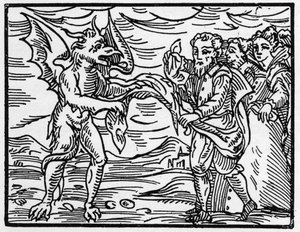 A Sátán megfosztotta ruhájukat a varázslóktól – „Compendium Maleficarum”, Francesco Maria Guazzo vagy Guaccio vagy Guaccius (15? -16??) témái a boszorkányokról, gonoszságukról és válogatásukról. 1608 Magángyűjtemény alkotó: Anonymous Anonymous