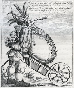 Szatíra Gallas Mátyás (1584-1647) ellen, a császári hadsereg tábornoka ellen a harmincéves háború idején, 1636-os visszavonulása után. XVII. századi metszet. Magángyűjtemény. alkotó: Anonymous Anonymous
