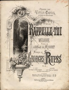 Georges Rupes „” Remember-se”” dallam kottája Aldre de Musset költészete után. Magángyűjtemény. alkotó: Anonymous Anonymous