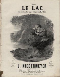 Kotta a következőhöz: "" Le Lac "" Meditation Poetique, szerző: Alphonse de Lamartine, zene: Abraham, Louis Niedermeyer Magángyűjtemény. alkotó: Anonymous Anonymous