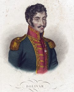 Simon Bolivar (1783-1830) - Névtelen - 1825 - Rézkarc, akvarell - 16,6x12 - Magángyűjtemény alkotó: Anonymous Anonymous