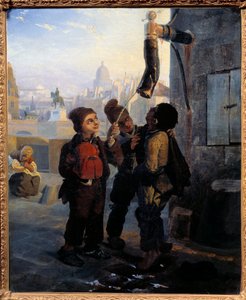 Kis kéménykémény, amely a Quai du Louvre-ban egy szivattyú vizébe süllyed, 1830-ban Anonymous festmény. 1830 V. 0,45x0,38 m alkotó: Anonymous Anonymous