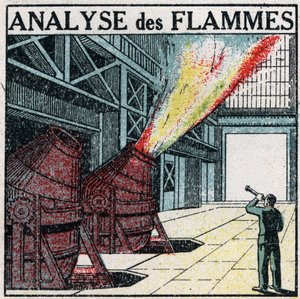 Spektrális elemzés: lángelemzés. Névtelen illusztráció 1925-ből. Magángyűjtemény. alkotó: Anonymous Anonymous